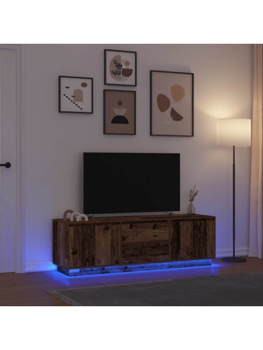 Tv skříňka s led osvětlením starého dřeva 160,5x41x50 cm