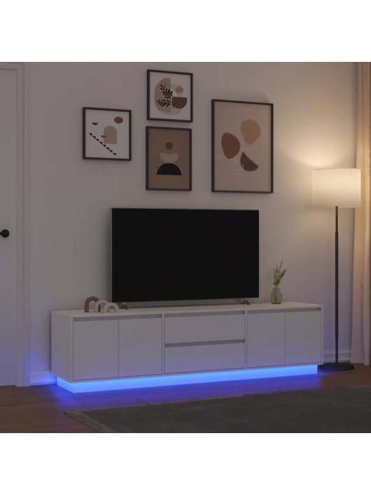 Tv skříňka s led osvětlením bílá 193,5x41x50 cm