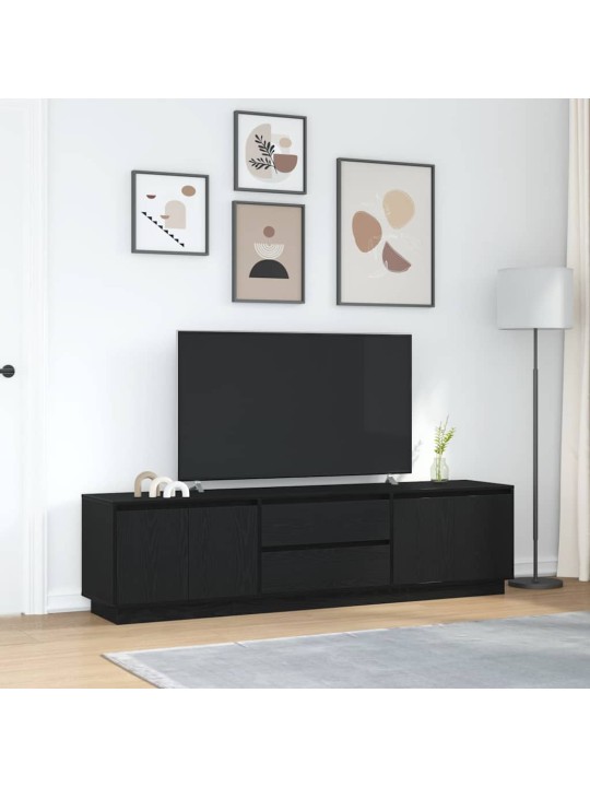 Tv skříňka s led osvětlením černý dub 193,5x41x50 cm