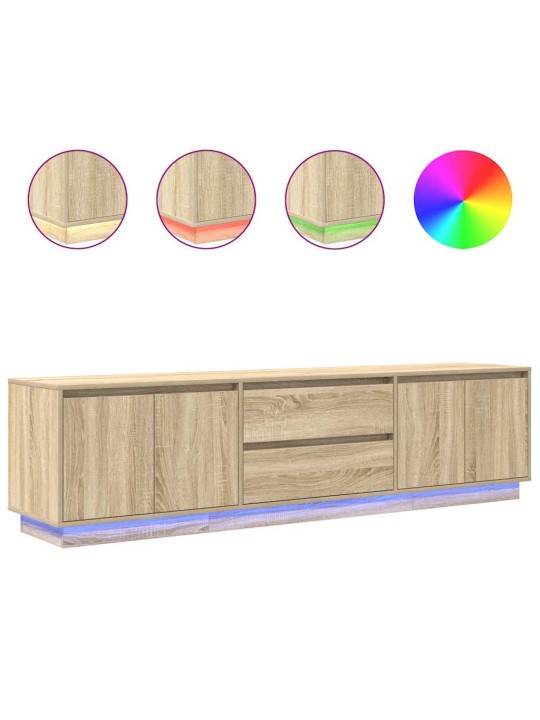 Tv skříňka s led osvětlením dub sonoma 193,5x41x50 cm