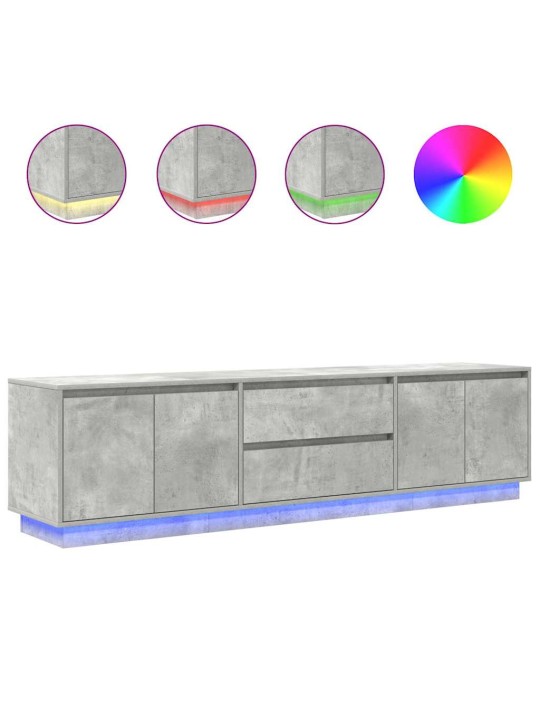 Tv skříňka s led osvětlením betonově šedá 193,5x41x50 cm