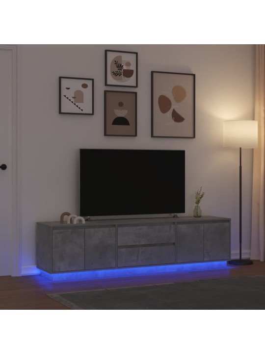Tv skříňka s led osvětlením betonově šedá 193,5x41x50 cm