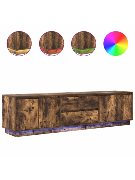 Tv skříňka s led světly uzený dub 193,5x41x50 cm
