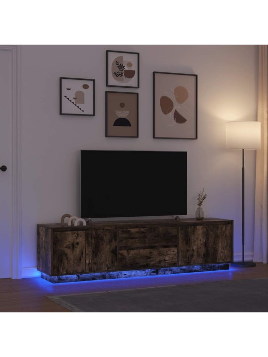 Tv skříňka s led světly uzený dub 193,5x41x50 cm