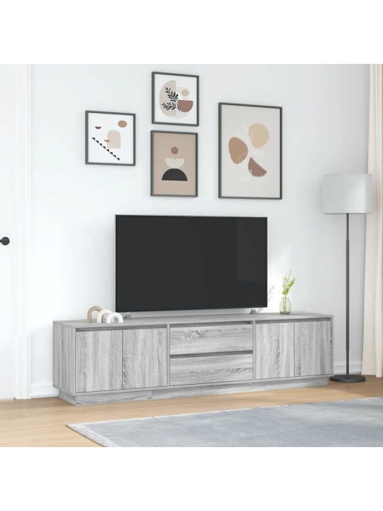 Tv skříňka s led světly šedá sonoma 193,5x41x50 cm
