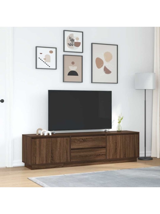 Tv skříňka s led světly hnědý dub 193,5x41x50 cm