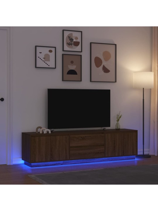 Tv skříňka s led světly hnědý dub 193,5x41x50 cm