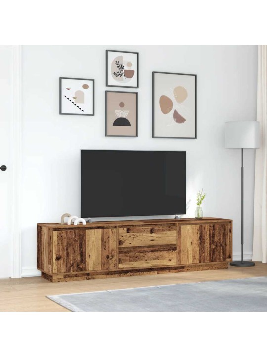 Tv skříňka s led osvětlením starého dřeva 193,5x41x50 cm