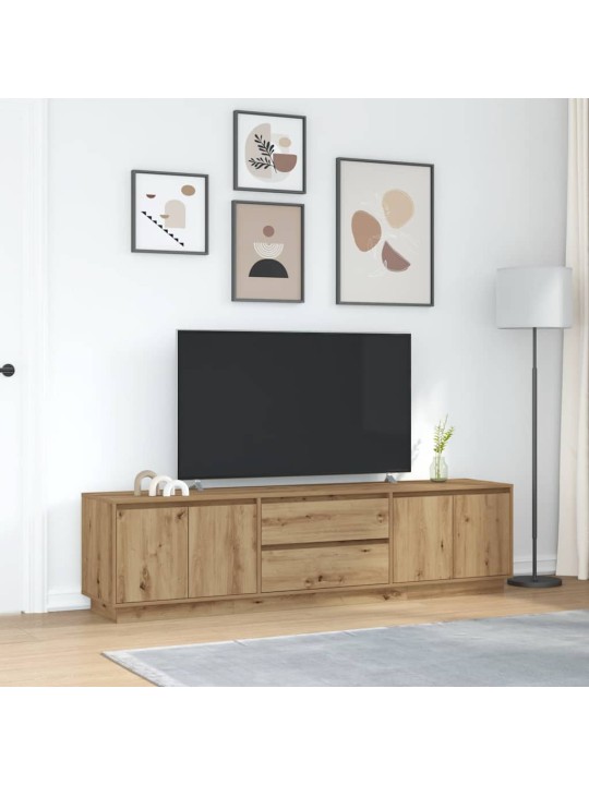 Tv skříňka s led osvětlením dub artisan 193,5x41x50 cm