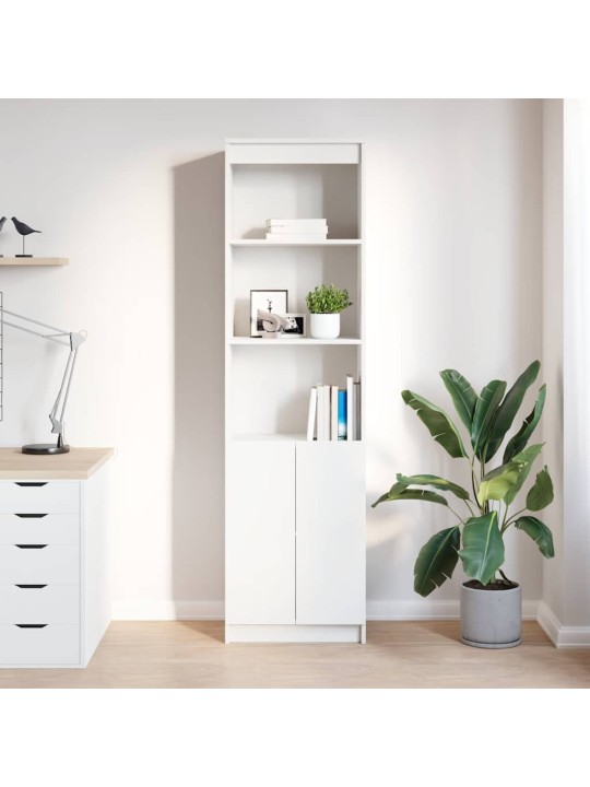 Vysoká deska bílá 50x35x180 cm dřevěná konstrukce