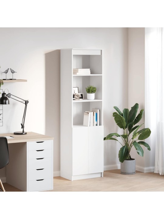 Vysoká deska bílá 50x35x180 cm dřevěná konstrukce
