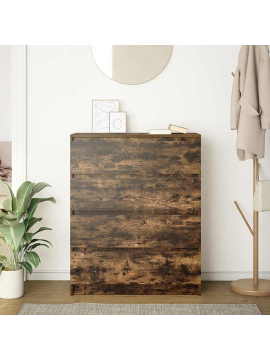 Příborník kouřový dub 80x35x99 cm kompozitní dřevo