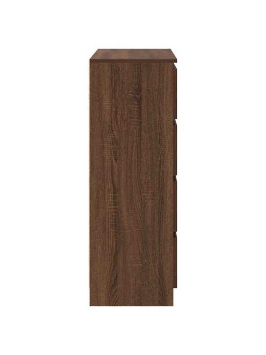 Příborník hnědý dub 80x35x99 cm kompozitní dřevo