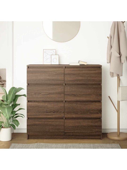 Příborník hnědý dub 100x35x99 cm kompozitní dřevo