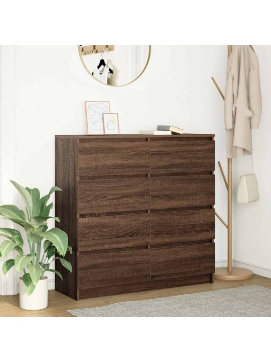 Příborník hnědý dub 100x35x99 cm kompozitní dřevo