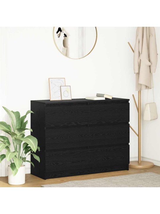 Příborník černý dub 100x35x76 cm dřevěná konstrukce