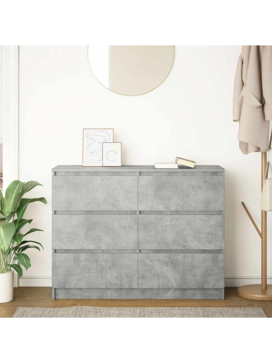 Příborník betonově šedý 100x35x76 cm dřevěné konstrukce