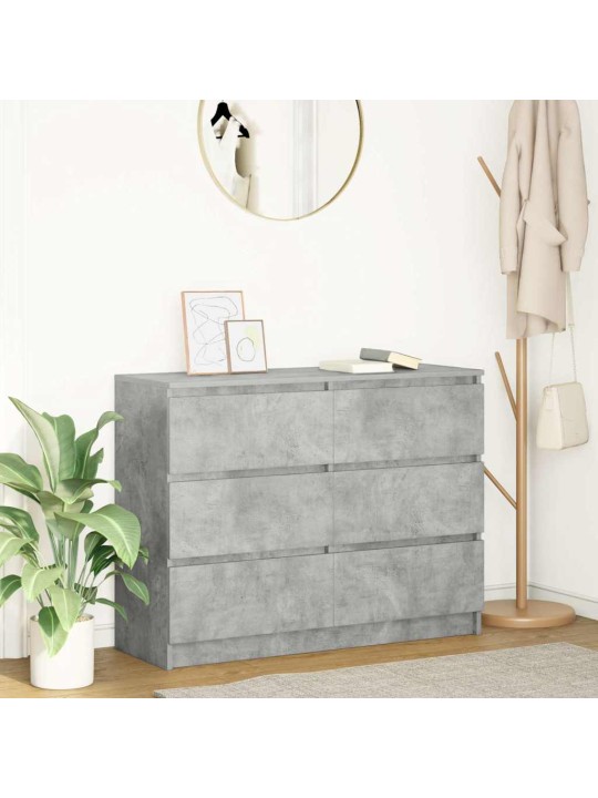 Příborník betonově šedý 100x35x76 cm dřevěné konstrukce