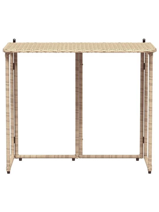 Skládací zahradní stůl béžový 90x51x75 cm poly ratan