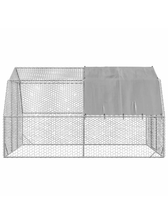 Výběh pro slepice se střechou 2,5x4x2,25 m pozinkovaná ocel