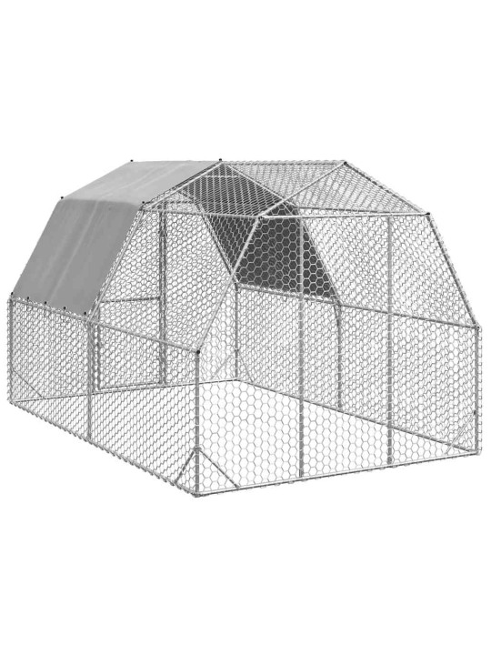 Výběh pro slepice se střechou 2,5x4x2,25 m pozinkovaná ocel