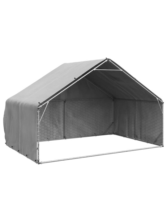 Venkovní psí kotec s krytem 3x2x1,9 m pozinkovaná ocel