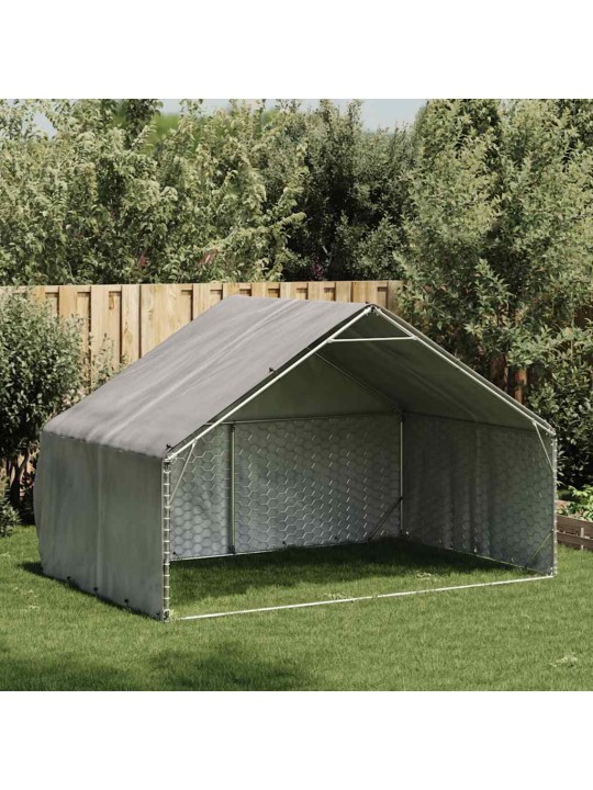 Venkovní psí kotec s krytem 3x2x1,9 m pozinkovaná ocel