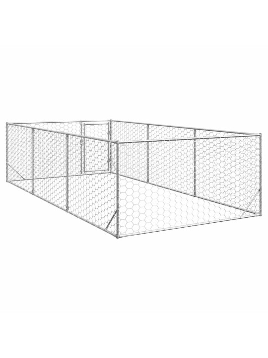 Venkovní psí kotec s dvířky 2x4x1 m pozinkovaná ocel