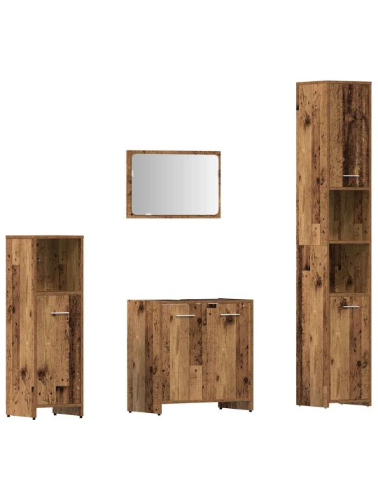 4dílná koupelnová sestava old wood kompozitní dřevo
