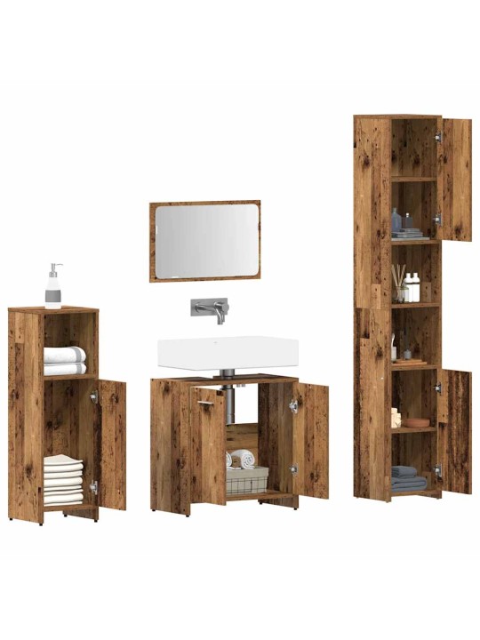 4dílná koupelnová sestava old wood kompozitní dřevo