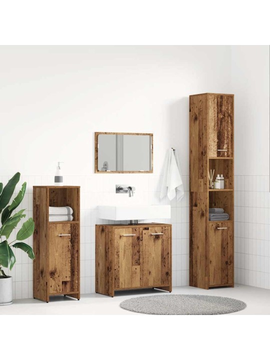 4dílná koupelnová sestava old wood kompozitní dřevo
