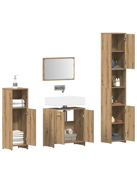 4dílná koupelnová sestava dub artisan kompozitní dřevo
