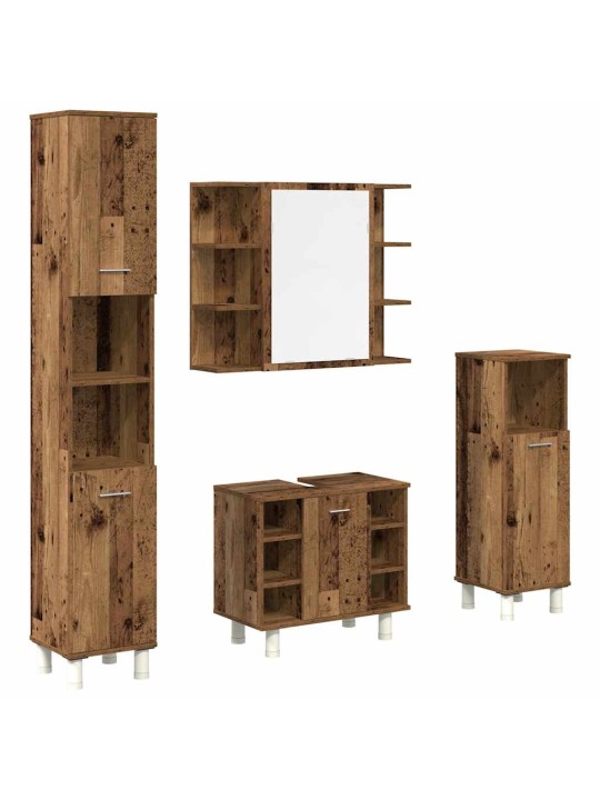 4dílná koupelnová sestava old wood kompozitní dřevo
