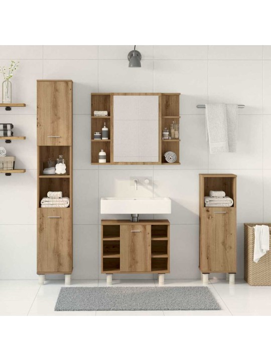 4dílná koupelnová sestava dub artisan kompozitní dřevo