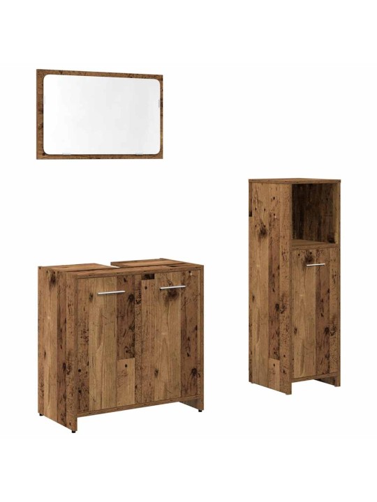 3dílná koupelnová sestava old wood kompozitní dřevo
