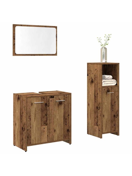 3dílná koupelnová sestava old wood kompozitní dřevo
