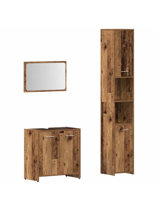 3dílná koupelnová sestava old wood kompozitní dřevo