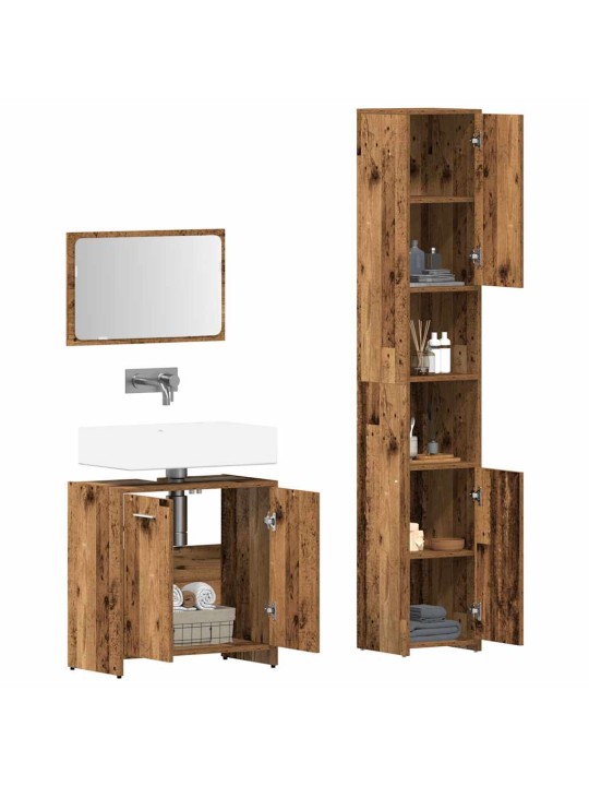 3dílná koupelnová sestava old wood kompozitní dřevo