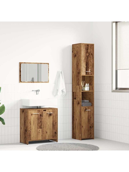 3dílná koupelnová sestava old wood kompozitní dřevo