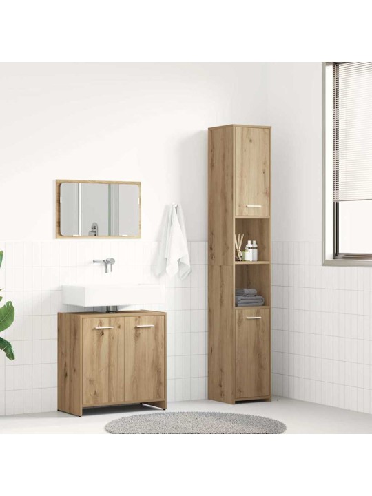 3dílná koupelnová sestava dub artisan kompozitní dřevo