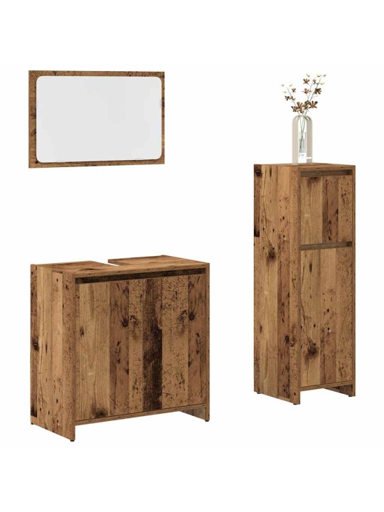 3dílná koupelnová sestava old wood kompozitní dřevo