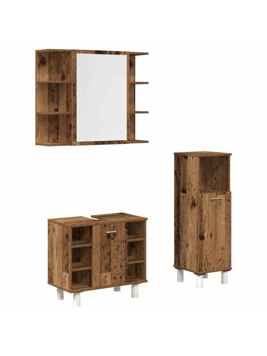 3dílná koupelnová sestava old wood kompozitní dřevo