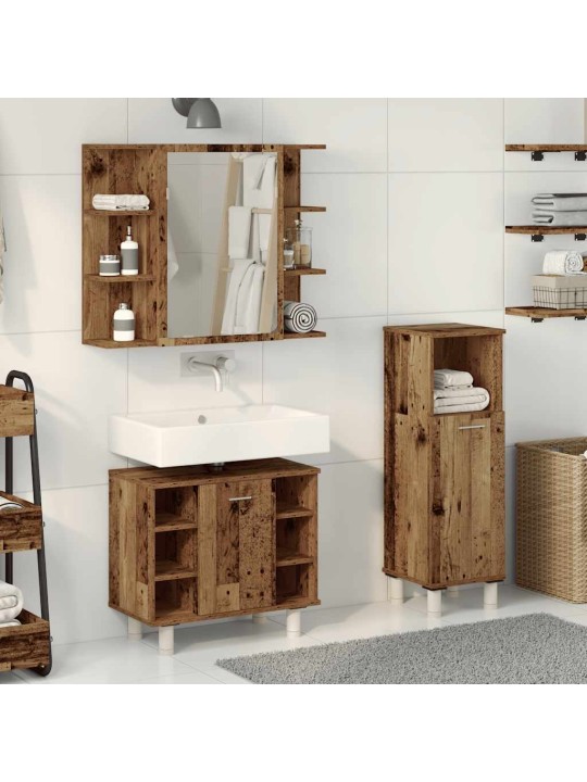 3dílná koupelnová sestava old wood kompozitní dřevo