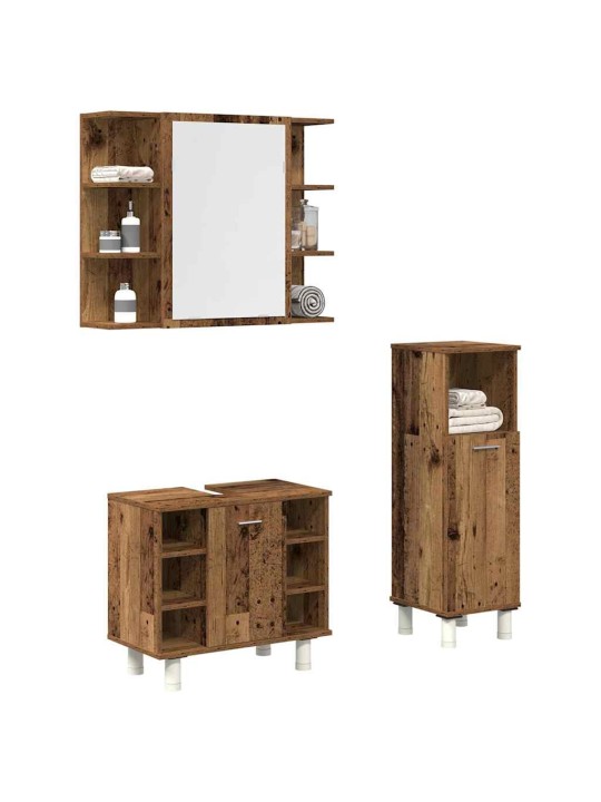 3dílná koupelnová sestava old wood kompozitní dřevo