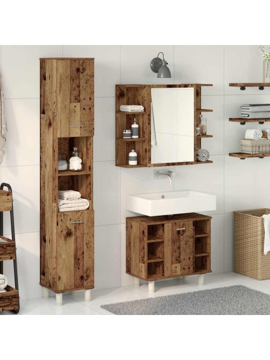 3dílná koupelnová sestava old wood kompozitní dřevo