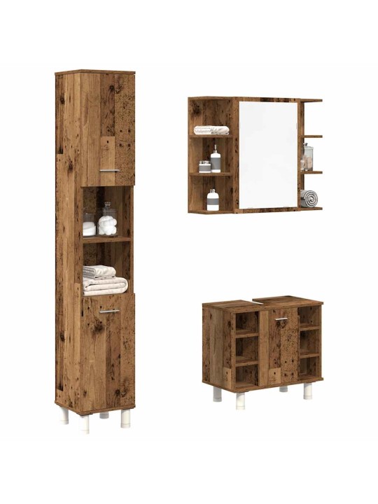 3dílná koupelnová sestava old wood kompozitní dřevo