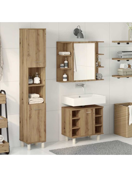 3dílná koupelnová sestava dub artisan kompozitní dřevo