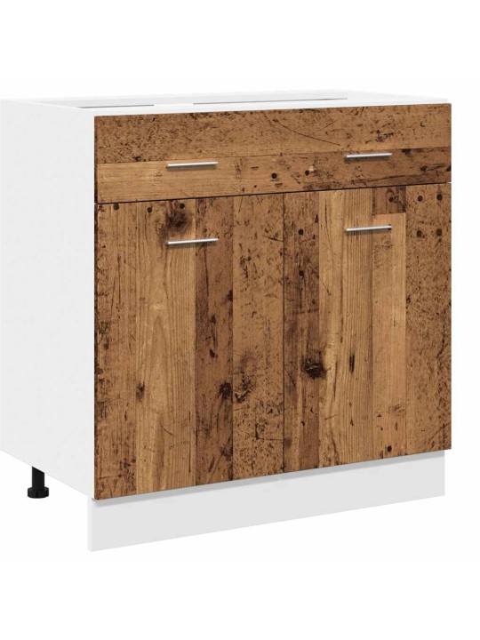 Sada 7dílná kuchyňských skříněk old wood kompozitní dřevo