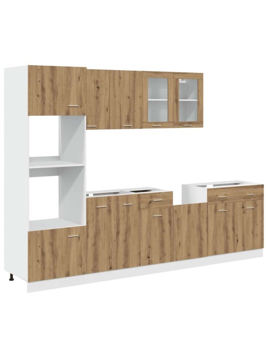 7dílná kuchyňská linka dub artisan kompozitní dřevo