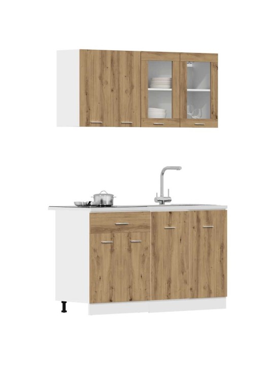 4dílná kuchyňská linka dub artisan kompozitní dřevo
